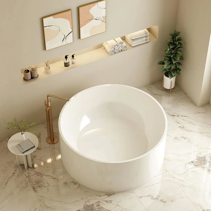 1400*1400*580mm MER Cole Gloss White Acrylic Round Freestanding Baths