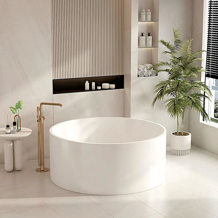 1400*1400*580mm MER Cole Gloss White Acrylic Round Freestanding Baths