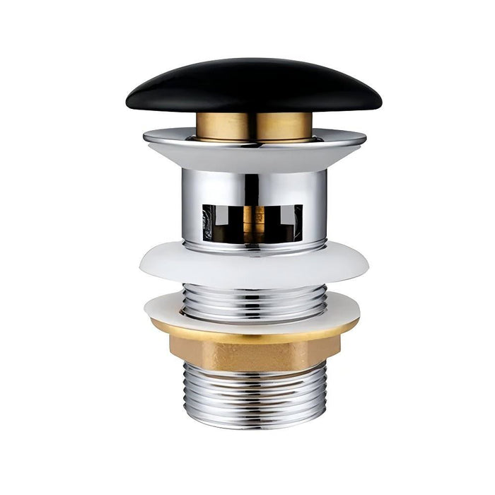 32mm INS Chrome Black Plated Brass With Overflow Basin Pop Up Wastes