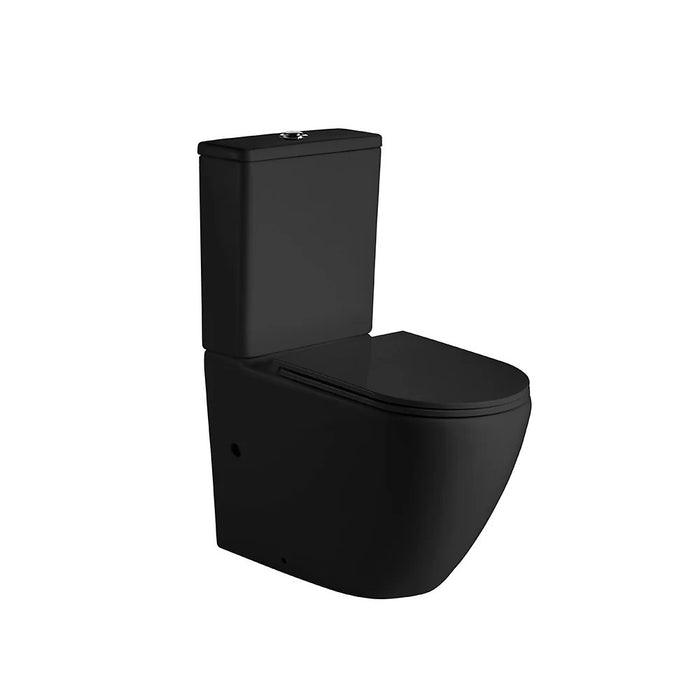 620*365*830mm Mercio Hani Highest Quality Vitreous China Matt Black Rimless Back To Wall Toilets