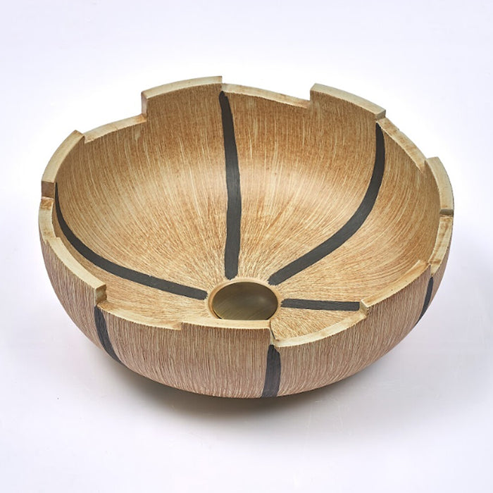 410*410*150mm Yellow Porcelain Round Above Counter Art Basin