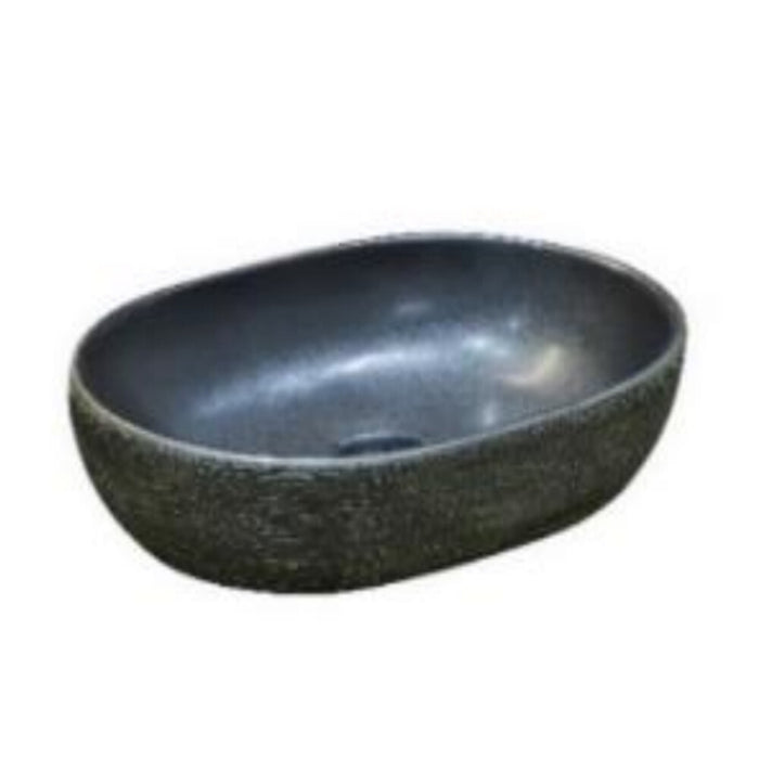 475*340*130mm Dark Green Porcelain Oval Above Counter Art Basin