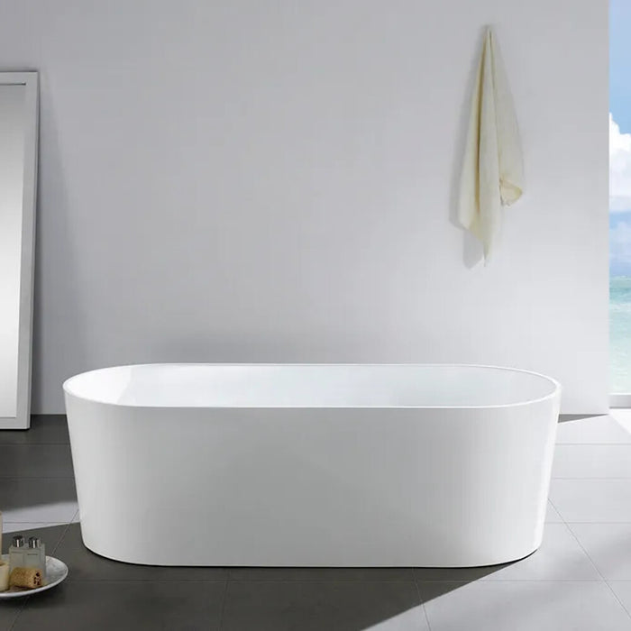 1200-1700*710*550mm Poseidon OBT Gloss White/Gloss Black Oval Acrylic Freestanding Bathtub