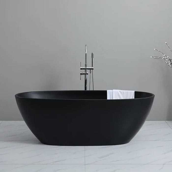 1500-1700*810*590mm Poseidon STBT Matt Black Oval Acrylic Freestanding Bathtub