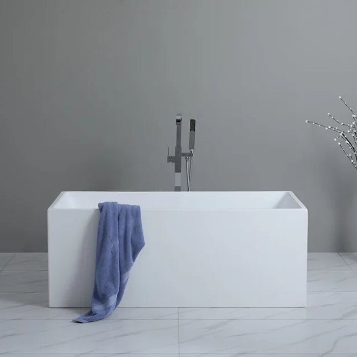 1000-1700*680*580mm Poseidon THBT Gloss White/Matt White Rectangle Acrylic Freestanding Bathtub