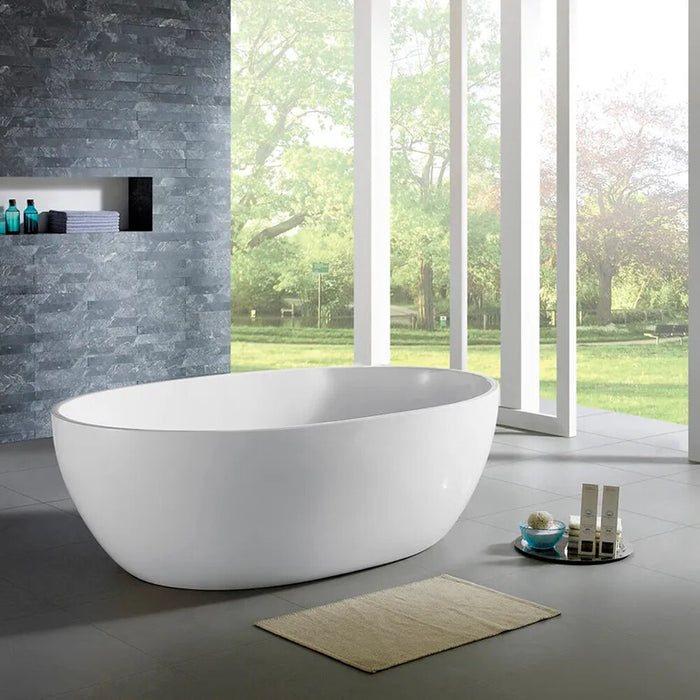 1730*1030*590mm Poseidon LBT Gloss White Oval Acrylic Freestanding Bathtub