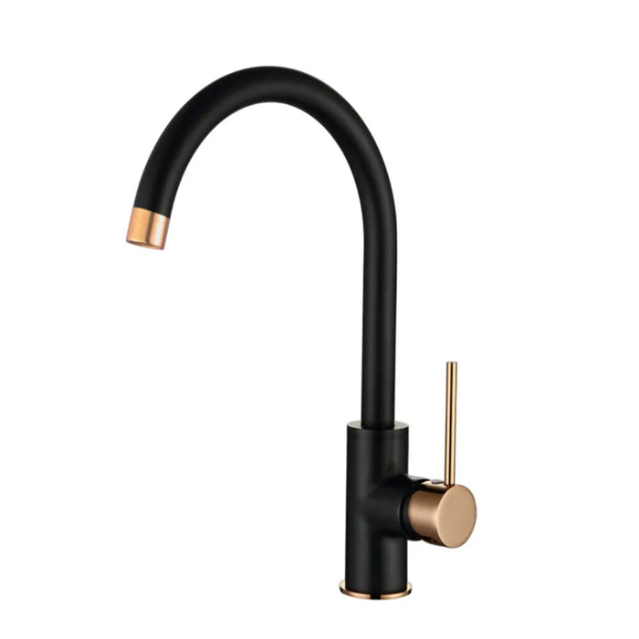 INS Roul Matt Black & Rose Gold Round Kitchen Mixer