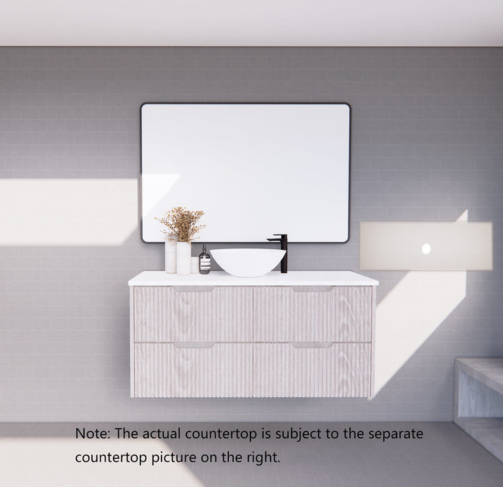 600-1800*450*550mm ABS Bali White Oak MR Melamined Board Panel With PVC Coating Fluted Wall Hung Vanity