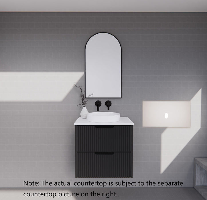 600-1800*450*550mm ABS Bali Matt Black MR Melamined Board Panel With PVC Coating Fluted Wall Hung Vanity - HD reno