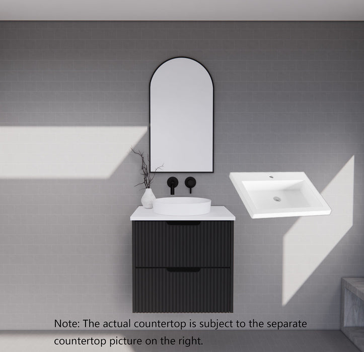 600-1800*450*550mm ABS Bali Matt Black MR Melamined Board Panel With PVC Coating Fluted Wall Hung Vanity - HD reno