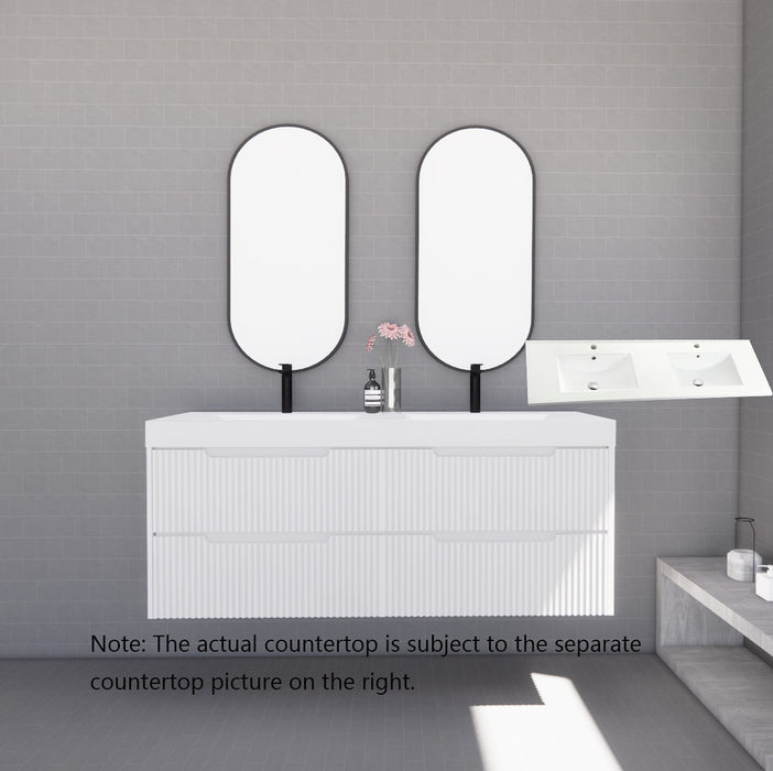 600-1800*450*550mm ABS Bali Matt White MR Melamined Board Panel With PVC Coating Fluted Wall Hung Vanity