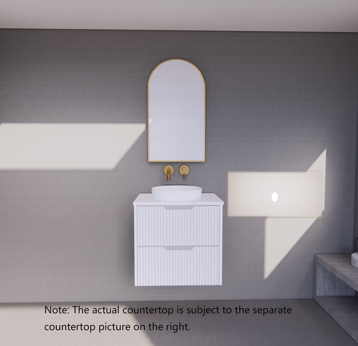 600-1800*450*550mm ABS Bali Matt White MR Melamined Board Panel With PVC Coating Fluted Wall Hung Vanity - HD reno