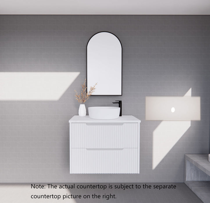 600-1800*450*550mm ABS Bali Matt White MR Melamined Board Panel With PVC Coating Fluted Wall Hung Vanity