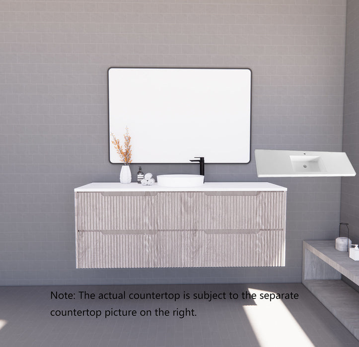 600-1800*450*550mm ABS Bali White Oak MR Melamined Board Panel With PVC Coating Fluted Wall Hung Vanity
