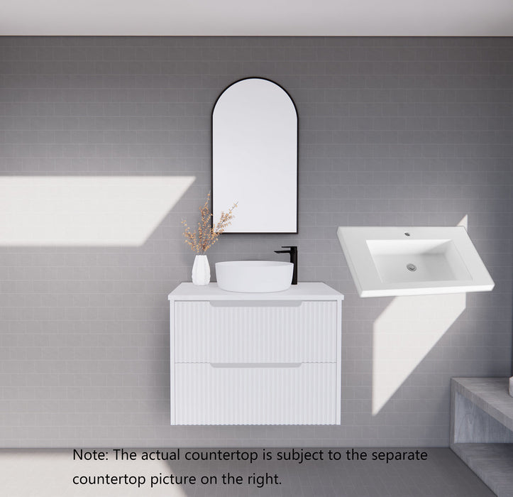 600-1800*450*550mm ABS Bali Matt White MR Melamined Board Panel With PVC Coating Fluted Wall Hung Vanity