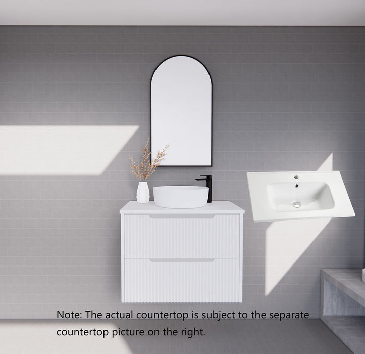 600-1800*450*550mm ABS Bali Matt White MR Melamined Board Panel With PVC Coating Fluted Wall Hung Vanity - HD reno