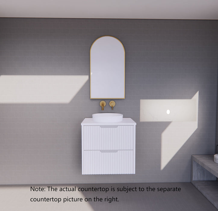 600-1800*450*550mm ABS Bali Matt White MR Melamined Board Panel With PVC Coating Fluted Wall Hung Vanity