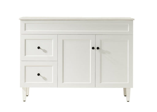 1200*455*860mm POS Harrington Matt White PVC Constructed Freestanding Vanity With Kick Board - Left Hand Drawer - HD reno