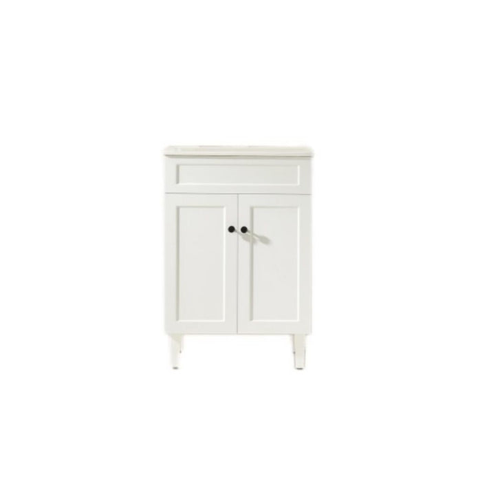 600*455*860mm POS Harrington Matt White PVC Constructed Freestanding Vanity With Kick Board - HD reno