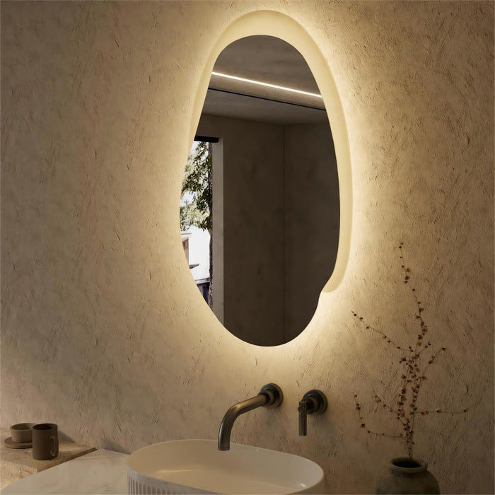 530/1100/1300mm Aulic Evanston Matt Grey Acrylic Edge LED Mirror - HD reno