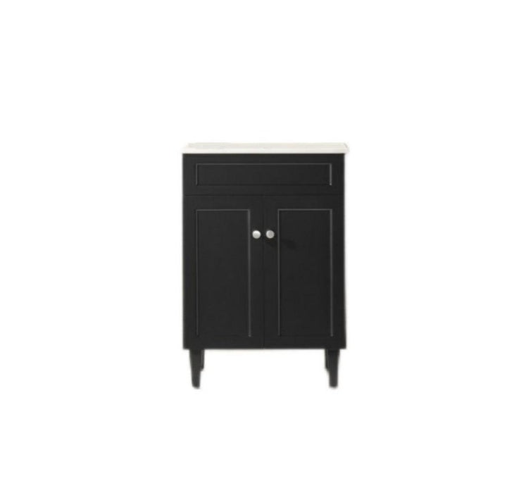 600*455*860mm POS Harrington Matt Black PVC Constructed Freestanding Vanity With Legs - HD reno