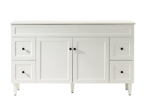 1500*455*860mm POS Harrington Matt White PVC Constructed Freestanding Vanity With Kick Board - HD reno