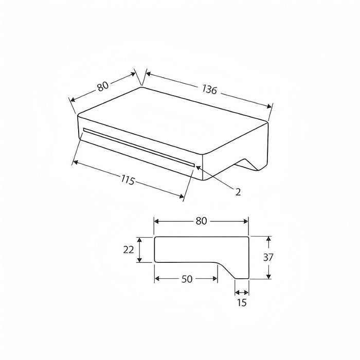 FIE Urban Brass Solid Brass Rectangle Bath Outlet