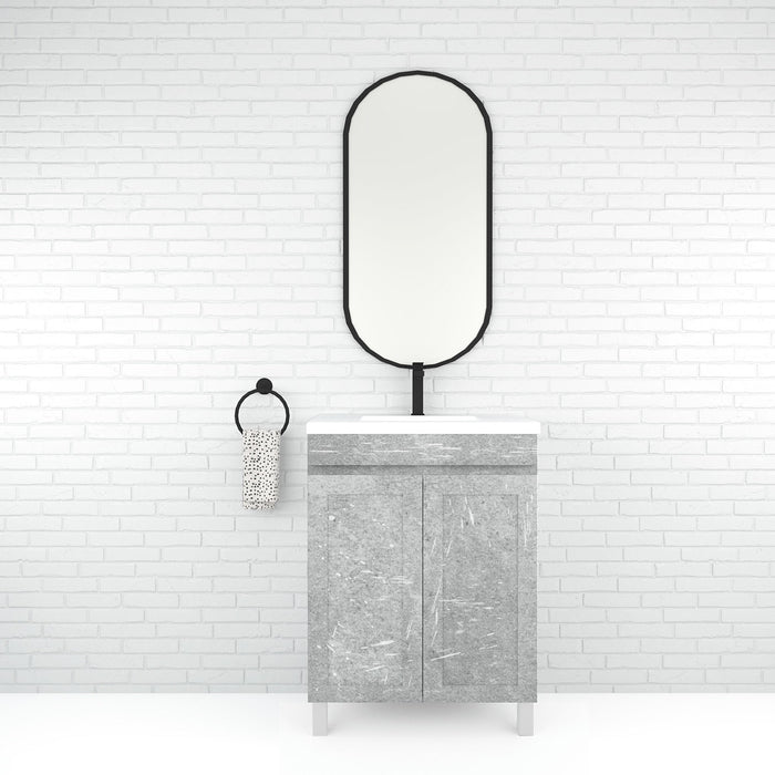 600-1500*450mm Concrete Grey Full Plywood Shaker Freestanding Vanity With Legs With/Without Top - HD reno
