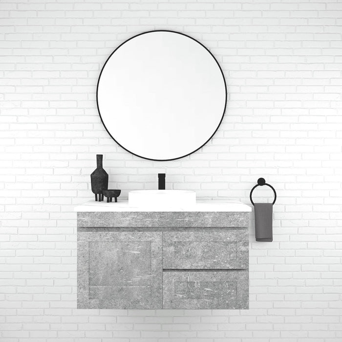 600-1500*450mm Concrete Grey Full Plywood Shaker Wall Hung Vanity With/Without Top - HD reno