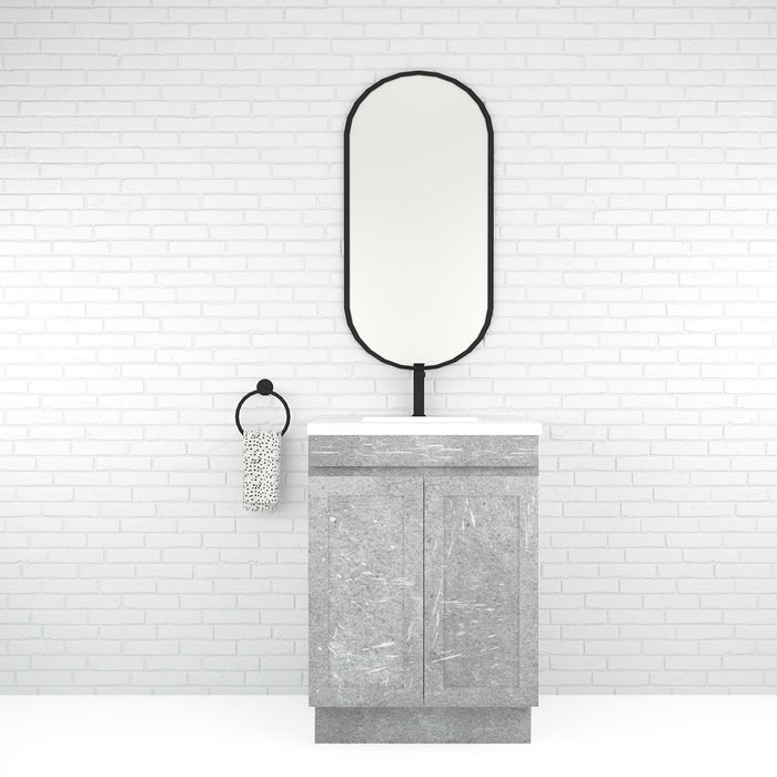 600-1500*450mm Concrete Grey Full Plywood Shaker Freestanding Vanity With Kickboard With/Without Top - HD reno