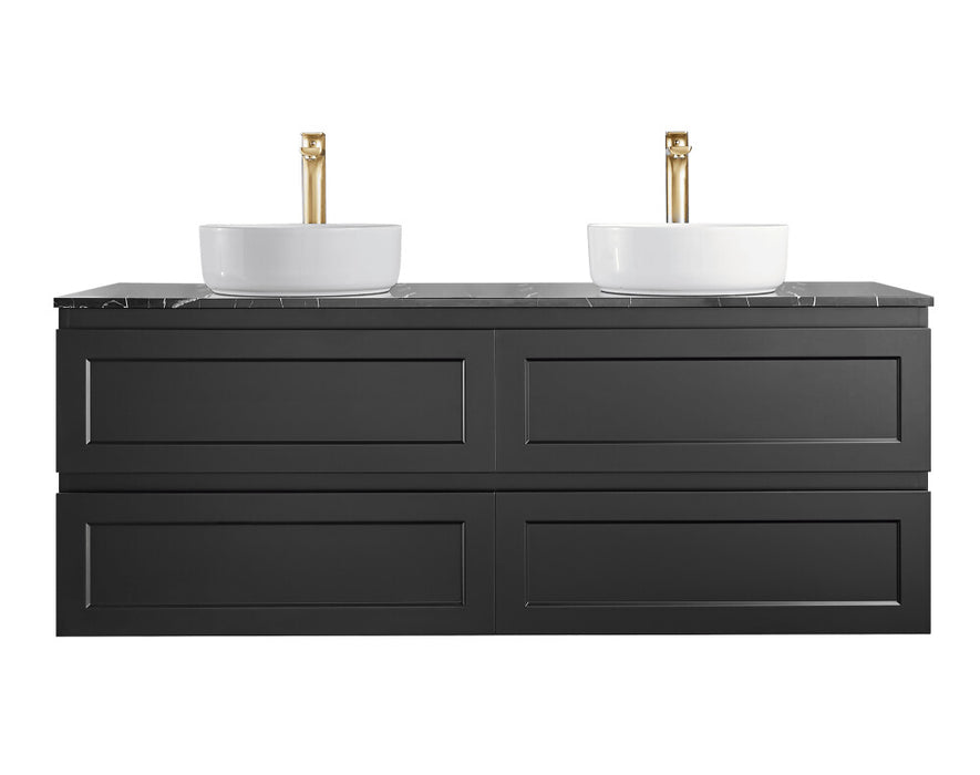 600-1500*460*560mm Matt Black Bathroom Vanity Wall Hung Cabinet Only and Ceramic/Stone Top Available