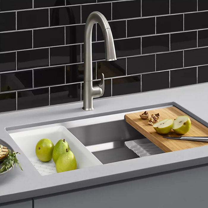 735*450*280mm Kohler Prolific Stainless Steel Square Single Bowl Workstation Undermount Kitchen Sink