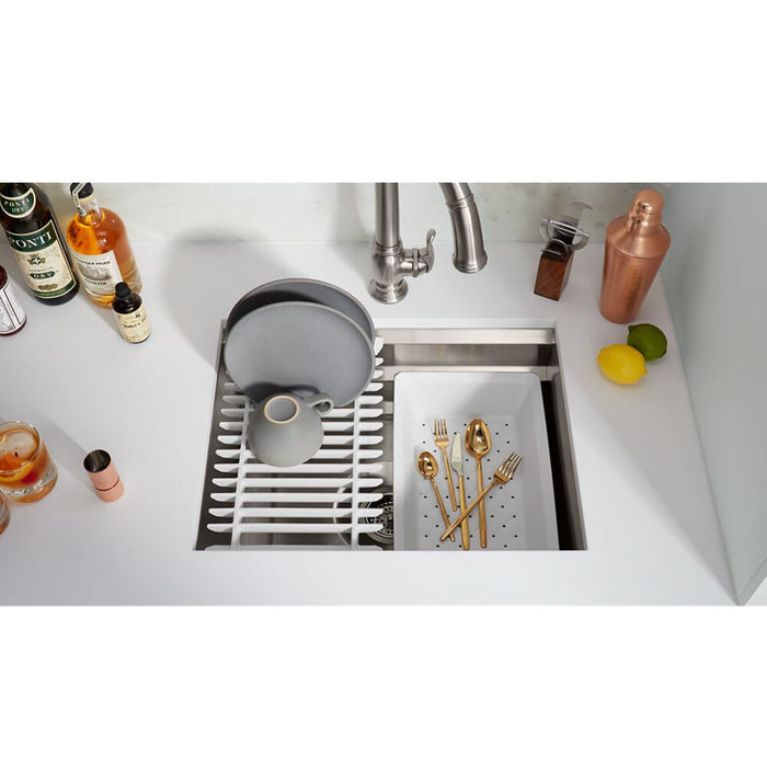 585*450*275mm Kohler Prolific Stainless Steel Square Single Bowl Workstation Undermount Kitchen Sink