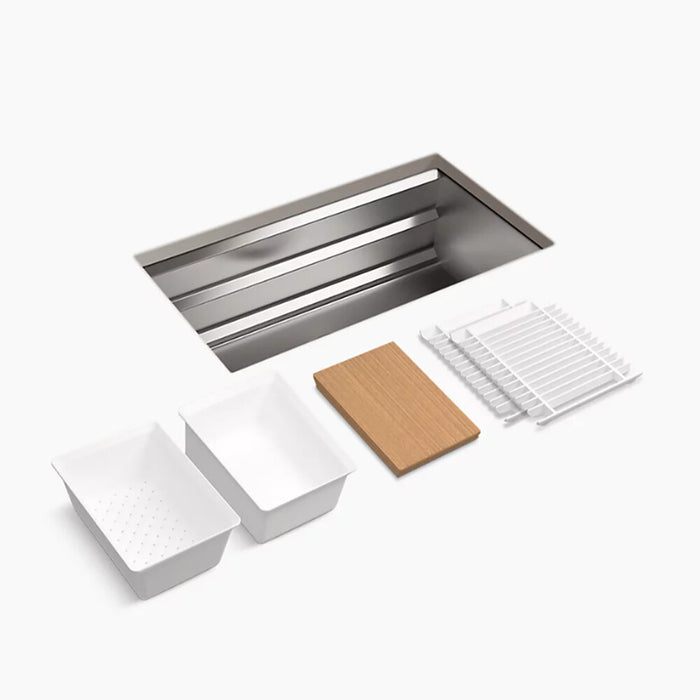800*450*280mm Kohler Prolific Stainless Steel Square Single Bowl Workstation Undermount Kitchen Sink