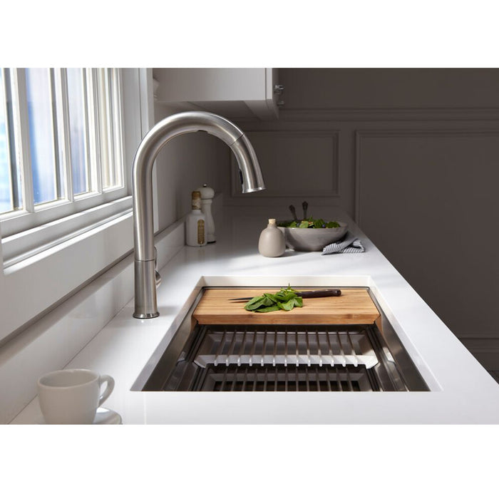 800*450*280mm Kohler Prolific Stainless Steel Square Single Bowl Workstation Undermount Kitchen Sink