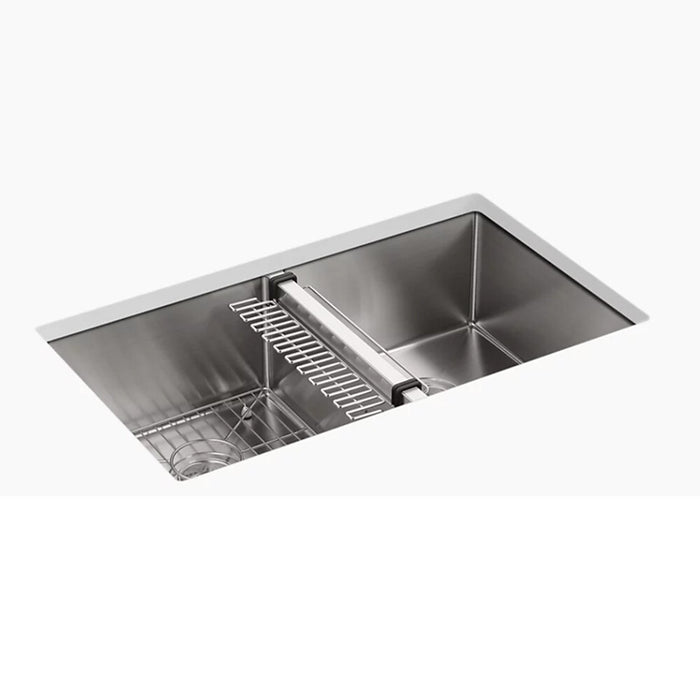 815*465*235mm Kohler Strive Stainless Steel Square Double Bowl With Accessories Undermount Kitchen Sink
