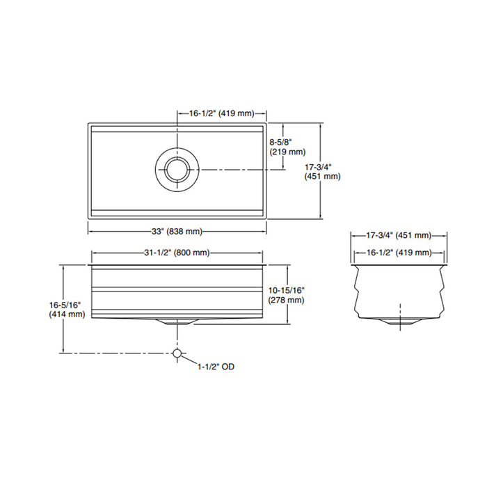 800*450*280mm Kohler Prolific Stainless Steel Square Single Bowl Workstation Undermount Kitchen Sink