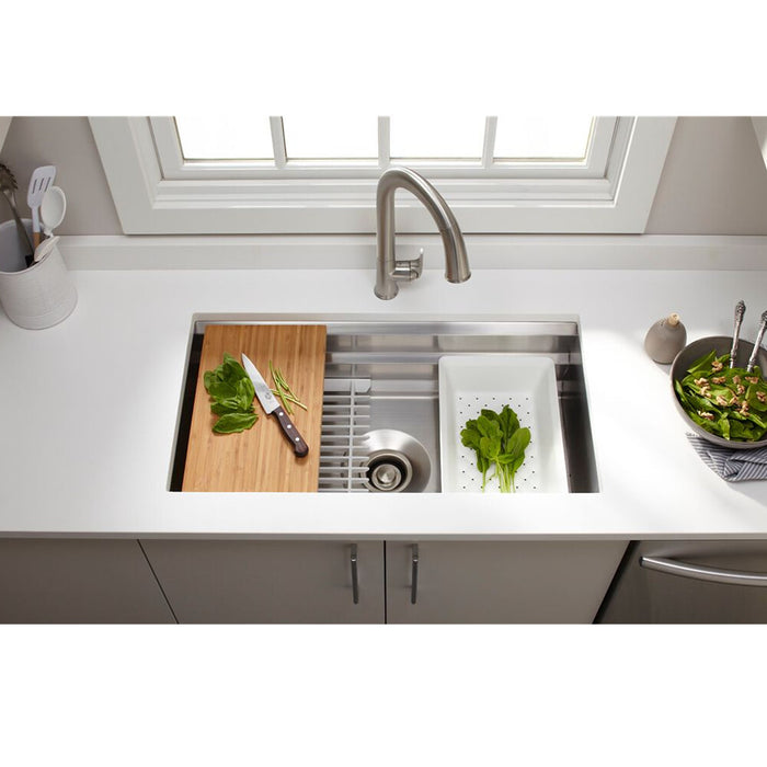 800*450*280mm Kohler Prolific Stainless Steel Square Single Bowl Workstation Undermount Kitchen Sink