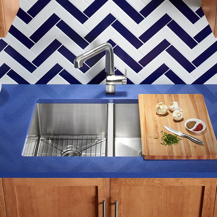 815*465*235mm Kohler Strive Stainless Steel Square Double Bowl With Accessories Undermount Kitchen Sink