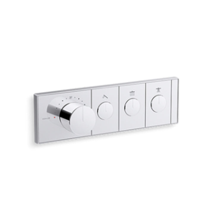 Kohler Chrome/Brushed Nickel/Brushed Brass/Matt Black Anthem Recessed Mechanical Thermostatic Control - Three Outlet (3OT)
