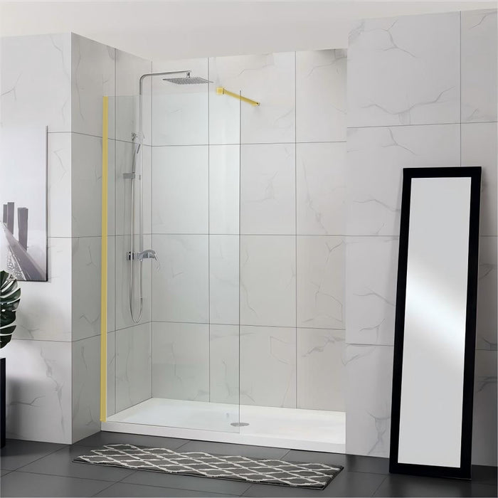 900-1200mm 10mm Glass Frameless Single Door Fixed Panel Chrome Channel Shower Screens - HD reno