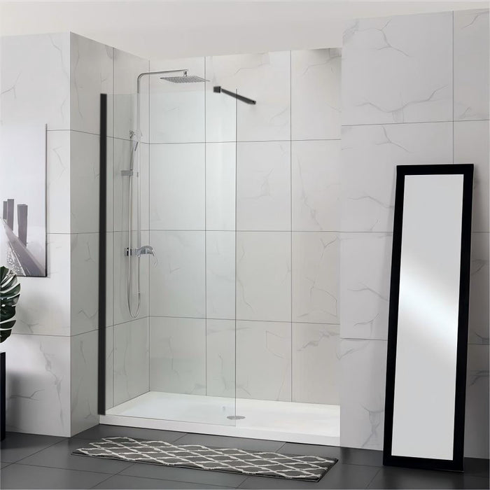 900-1200mm 10mm Glass Frameless Single Door Fixed Panel Chrome Channel Shower Screens - HD reno