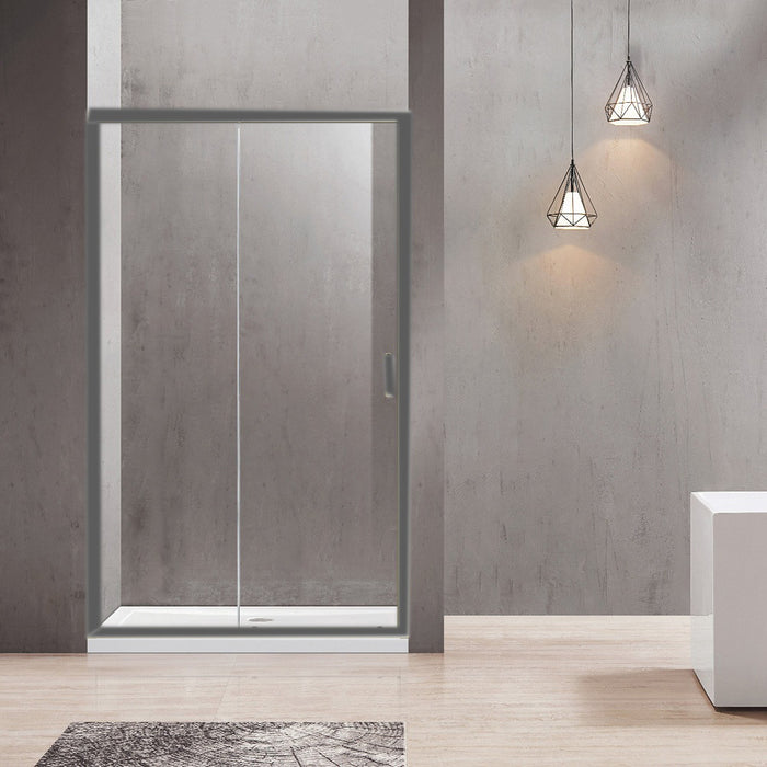 1040-1750x2000mm 6mm Semi-Frameless Sliding Door Wall to Wall Chrome Black Brushed Nickel Gunmetal Grey Light Gold Hardwares Glass Shower Screens - HD reno