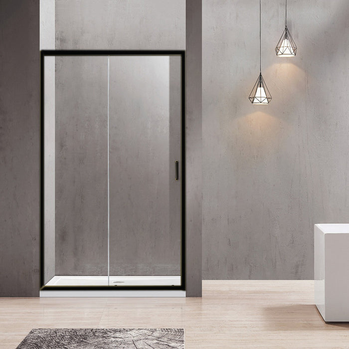 1040-1750x2000mm 6mm Semi-Frameless Sliding Door Wall to Wall Chrome Black Brushed Nickel Gunmetal Grey Light Gold Hardwares Glass Shower Screens - HD reno