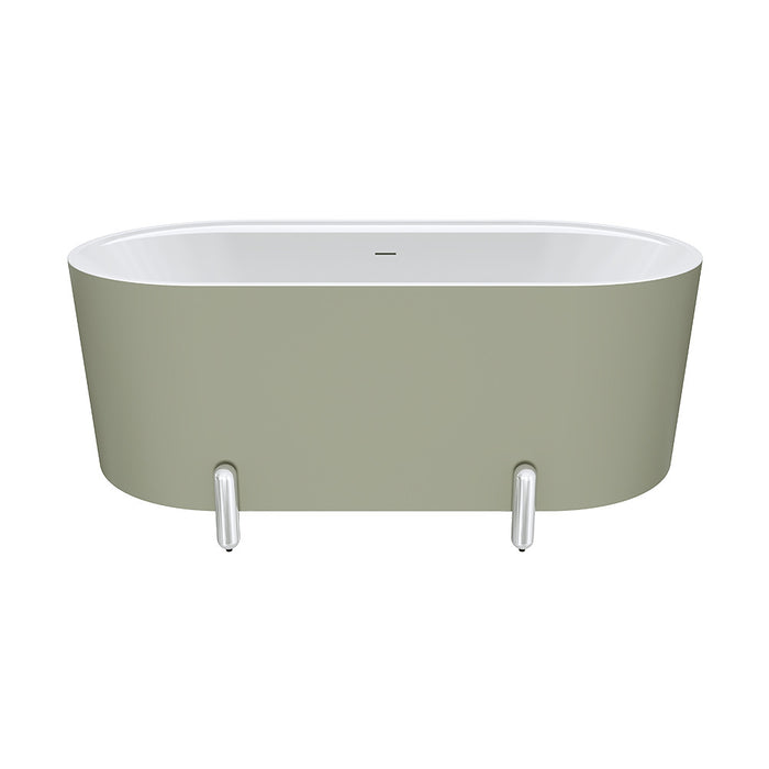 1500-1700*750*600mm Fienza Aluca Olive Oval Acrylic With Overflow Freestanding Bathtub With Legs