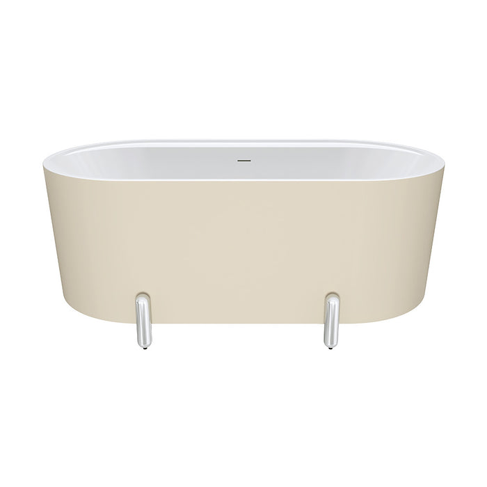1500-1700*750*600mm Fienza Aluca Matt Khaki Oval Acrylic With Overflow Freestanding Bathtub With Legs