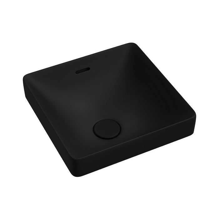 345*345*175mm Fienza Aluca Matte Black Vitreous China Square Insert Basins