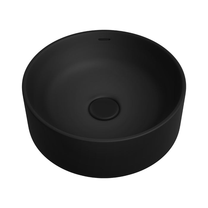 360*360*140mm Reba Luxe Matte Black Vitreous China Round Above Counter Basins