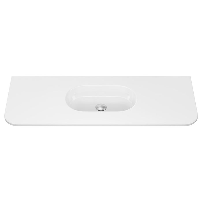 750-1500*465*135mm Fienza Lola Gloss/Matt White Full Depth Curved 0-3TH Ceramic Basin Top