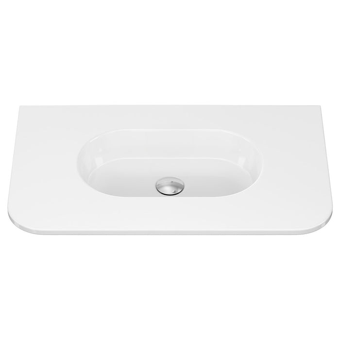 750-1500*465*135mm Fienza Lola Gloss/Matt White Full Depth Curved 0-3TH Ceramic Basin Top
